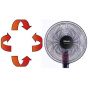 Mienta Stand Fan With Remote Control, 16 Inch, 3 Speeds - SF35219A