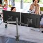 Huanuoav Dual Arm Holder for 13 to 27 Inch Monitors - Black