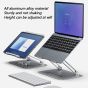 Adjustable Laptops Stand with Fan - Silver