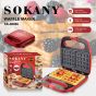 ماكينة وافل سوكاني، 750 وات، احمر - SK-08066