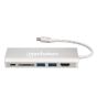 موزع USB مانهاتن 6 في 1، طوله 13 سم، رمادي - 152075