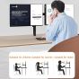 Aluminum Dual Arm Holder for 13 to 32 Inch Monitors - Black