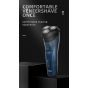 VGR Rechargeable Hair shaver, Wet and Dry, Blue - V-322