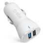 SBS Fast Car Charger, 2 Ports, 2100mAh - White