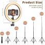 AIXPI Ring Light with Tripod Stand and Phone Holder, 10 Inch - Black