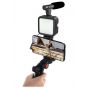 Vlogging Kit for Smart Phones with Microphone, Black - AY-49