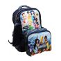Gharibo Bags School Backpack With Lunch Bag and Pencil Case for Girls, Tinker Bell Pattern - Navy