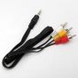 Keendex Aux 3.5mm to 3×RCA Audio and Video Cable, 3 Meters, Black - KX 3387
