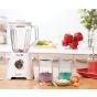 Moulinex Blendforce Blender with 2 Mills, 2 Liters, 800 Watt, White - LM4231EG with Tefal Tempo Flame Fry Pan, 18 CM, Red - 220091518 and  Flame Fry Pan, 24 CM, Red - 220091524