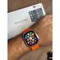 HK 10 Ultra 3, Smart Watch, 2.02 Inch, Silver Case and Orange Strap, with Extra Strap