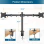 Huanuoav Dual Arm Holder for 13 to 27 Inch Monitors - Black