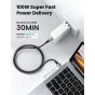 كابل USB-C مضفر يوجرين، 100 وات، 1 م، اسود - 70427