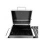 Home Large Charcoal Grill with 1 Shelf, 114.5×60×108 Cm - Black