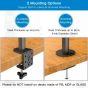 Huanuo Triple Arm Holder for 13 to 24 Inch Monitors, Black - HNCM3