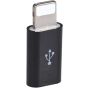 محول مايكرو USB انثي الي لايتنينج ذكر لابل ايفون 8 بلس - اسود