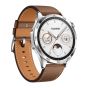 Huawei Watch GT 4 , Smart Watch, Silver Case- Brown Strap