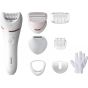 Philips Series 8000 Epilator, Wet and Dry, White - BRE720-01