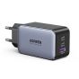 Ugreen Gan Fast Wall Charger, 65 Watt, 3 Ports, Black - CD244