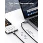 كابل USB-C مضفر يوجرين، 100 وات، 1 م، اسود - 70427