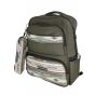 Gharibo Bags School Backpack With Pencil Case For Kids, Feathers Pattern - Olive