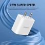 Oraimo PowerGaN Wall Charger, 25 Watt, 2 USB Ports, White - OCW-E100D