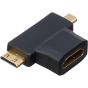 Keendex Kx1752 Micro HDMI and Mini HDMI to HDMI Adapter
