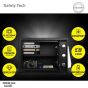 Safety Tech Trifold Lock Electronic Safe Box, Black - GN30LK
