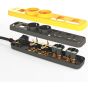 Ilock Power Strip, 4 outlets, 2 schuko, 2 universal, with Switch - Yellow