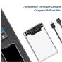 Coolead External Hard Drive Enclosure for HDD, SSD, 2.5 Inch - Transparent