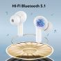 QCY T13 True Wireless Earbuds Bluetooth 5.1 Headphones Touch Control with Wireless Charging Case Waterproof Stereo Earphones in-Ear Built-in Mic Headset 40H Playtime (Bright White)