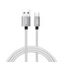 كابل USB-A إلى USB-C سيا للشحن ونقل البيانات، 1.5 متر، فضي - SI-CB0024S