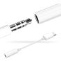 Aux Female USB-C Headphone Jack Adapter - White, 3.5mm
