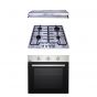 Purity Gas Built-in Hob, 60cm, 4 Burners, Stainless Steel - HPT604S, with PIATTA Island Hood, 60 CM, and Built-in Gas Oven with Grill, 65 Liters - OPT601GG