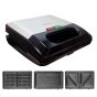 Sokany 3 in 1 Sandwich Maker, 750 Watt, Black and Silver - KJ-303 with Gift Bag