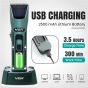 VGR hair Clipper, Wet and Dry, Green- V-696