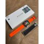 HK 10 Ultra 3, Smart Watch, 2.02 Inch, Silver Case and Orange Strap, with Extra Strap