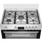 Beko Gas Cooker with Grill and Airfry Function, 5 Burners, Stainless Steel - BGGR 11225 GXA