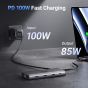 موزع USB-C يو جرين ريفودوك برو 210، 10 منافذ، 100 وات، رمادي غامق - 15534