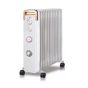 Oil Radiator Heater with Fan and Timer, 2600Watt, 11 Picks - White and Gold