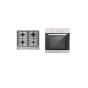 Ecomatic Built-in Gas Hob, 60 cm, 4 Burners, Stainless Steel - S603BC, Built-in Gas Oven, 67 Liters, 60 Cm, Stainless Steel - G6404T
