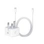 USB Type-C Charger with Lightning Cable, 20 Watts - White