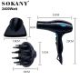 Sokany Hair Dryer, 2400 Watt, 2 Speeds, Black - SK-5988