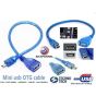 كابل كيندكس ميني USB الي USB فئة A، طوله 10 سم، ازرق - KX 1908