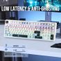 كيبورد جيمنج لاسلكي ايبوميكرX Aula F99 Pro ، بمفاتيح StarArrow - ابيض وازرق