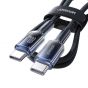 Joyroom Crystal Clear Series Charging Cable USB-C, 60 Watt, 1.2 Meters, Black -  S-A42