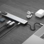 موزع USB فئة C 8 في 1 لينكيو- رمادي