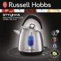 Russell Hobbs Stylevia Electric Kettle, 1.5 Liter, 2200 Watt, Silver and Black - 28130