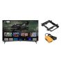 Haier 43 Inch FHD Smart LED TV with Built-in Receiver - H43K80EF with Wall Mount - Black and iLock Mini Power Strip, 3 Outlet, 2500 Watt - Yellow and Black