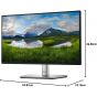شاشة ديل بي سيريس 23.8 بوصة FHD، معدل تحديث 100 هرتز، تقنية IPS، فضي - P2425H