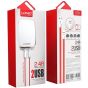 شاحن لدنيو، 2 منفذ USB فئة A، تيار 2.4 امبير، مع كابل USB الى لايتنينج، ابيض - A2204